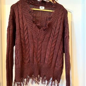 Buckle brand burgundy sweater